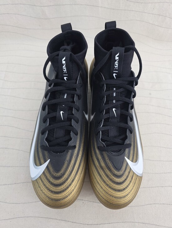 Nike Mens Air Zoom Vapor Pro 1 Black Gold Football Cleats Shoes FB3298-300 Sz 8 main image 8